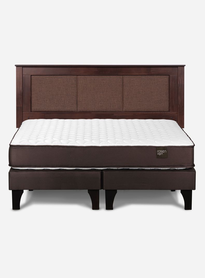 Cama Europea Ergo T 2 Plazas Base Dividida + Respaldo Rachel-1