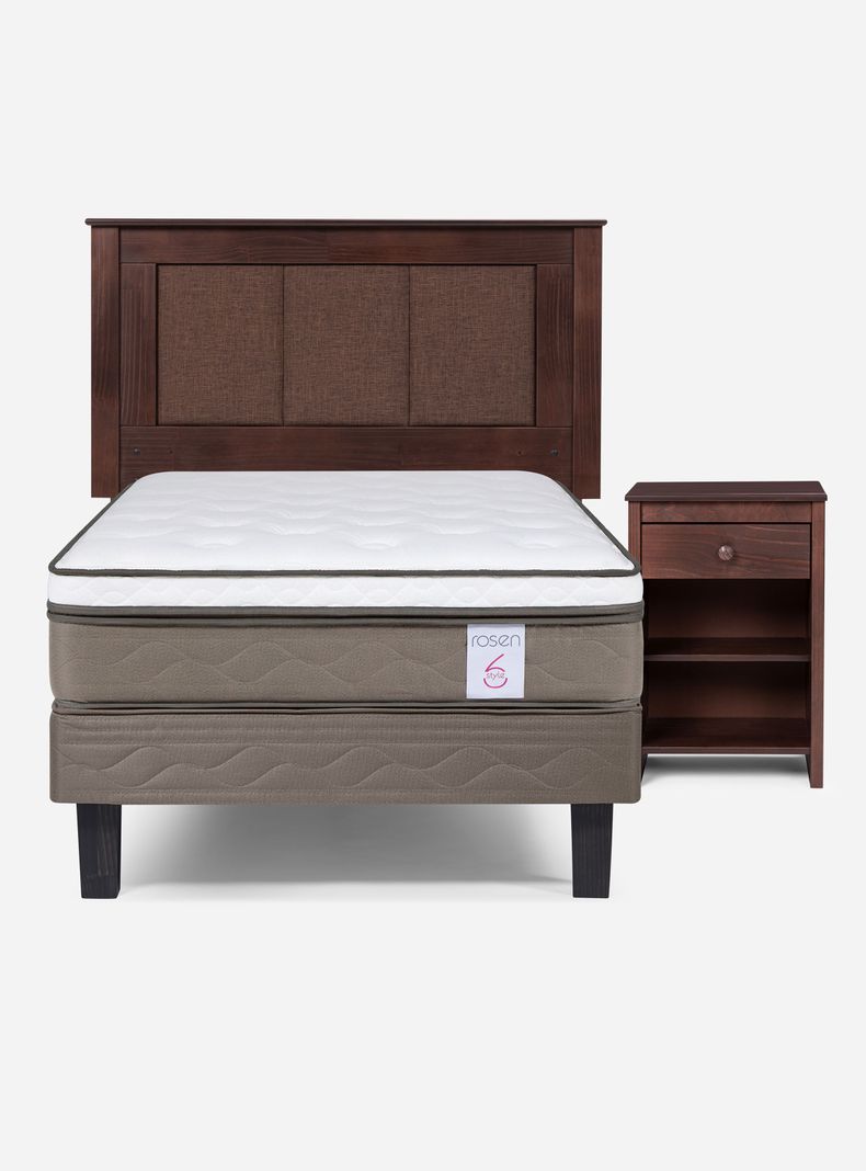 Cama Europea Style 6 1.5 Plazas + Set Muebles Rachel-1
