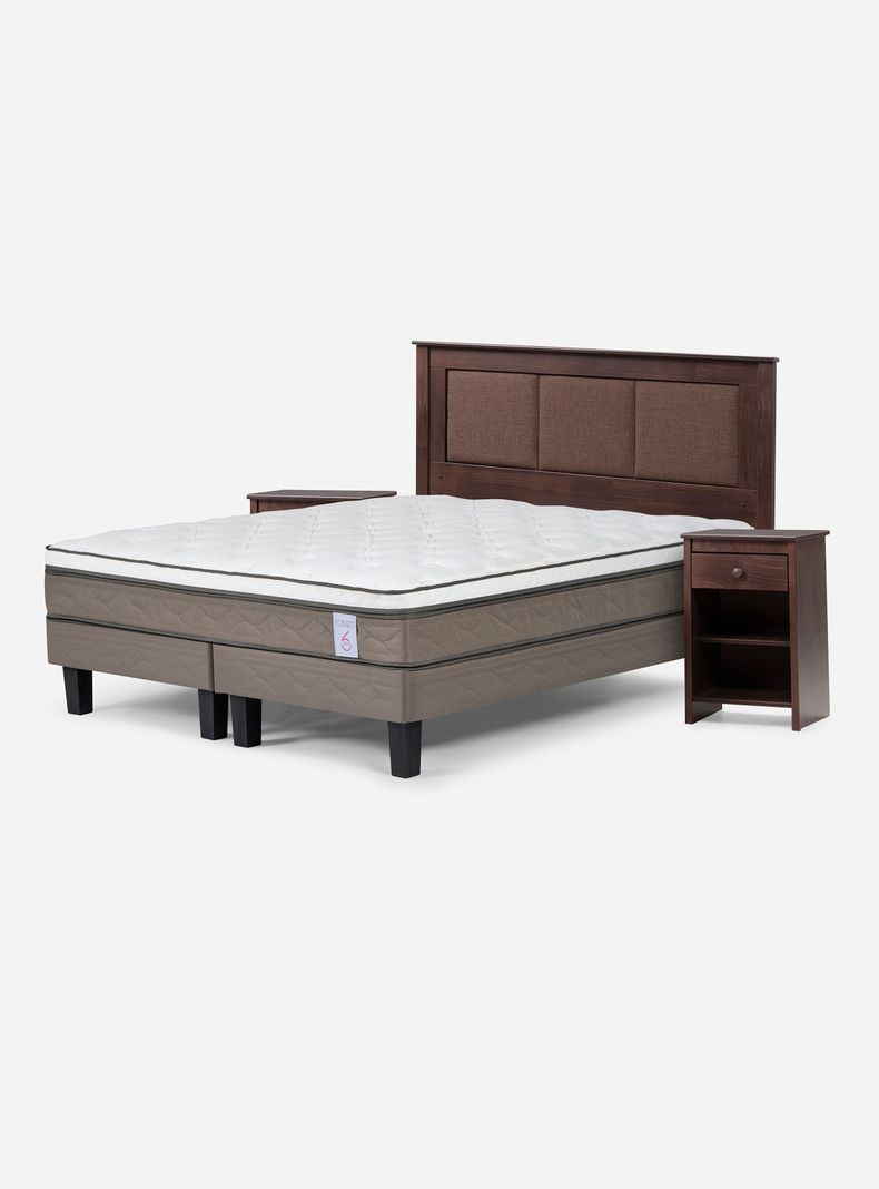 Cama Europea Style 6 2 Plazas Base Dividida + Set Muebles Rachel-0