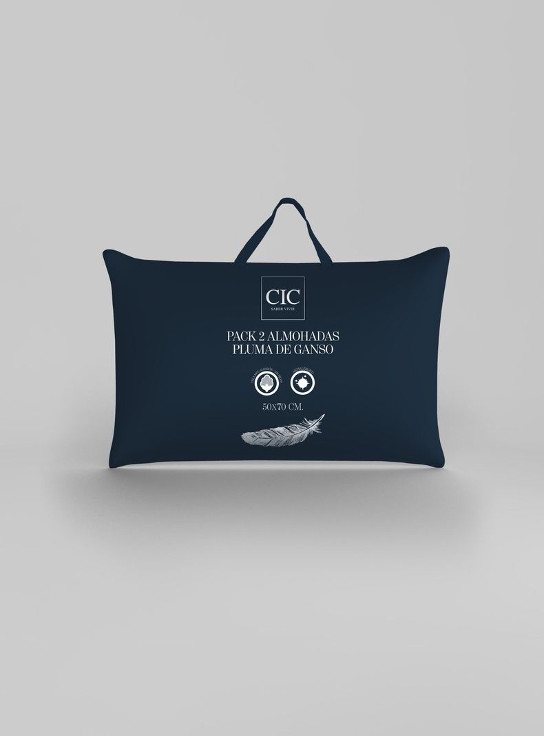 Pack 2 Almohadas 100% Pluma 50x70 cm-0