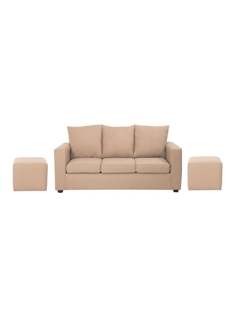 Juego de Living Marco 3 Cuerpos + 2 Pouf Tela-2