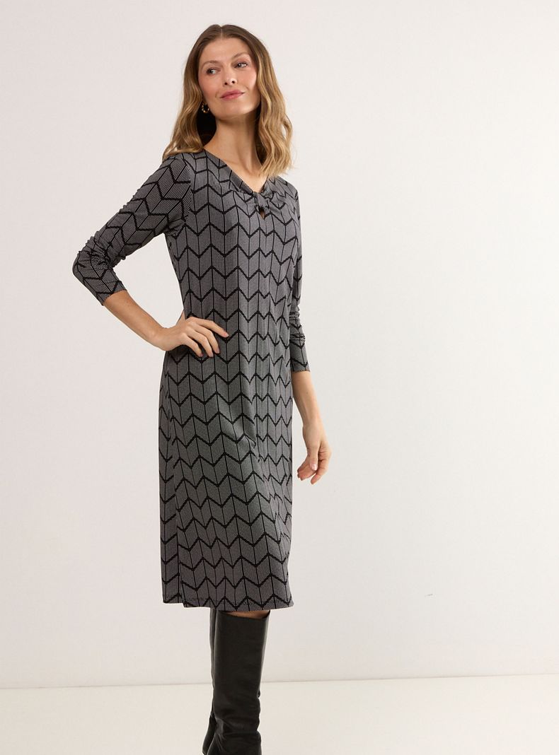 Vestido Estampado con Nudo en Escote 1312 Ma Griffe | Paris.cl