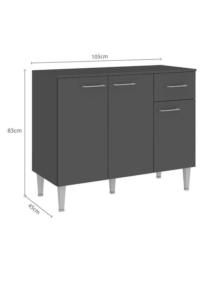 Mueble Base Evandro 3 Puertas 1 Cajón-1