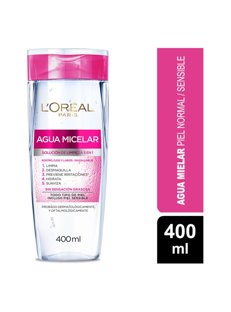 Agua Dermo Expertise L'Oréal Paris Micelar 5 en 1 400 ml-0