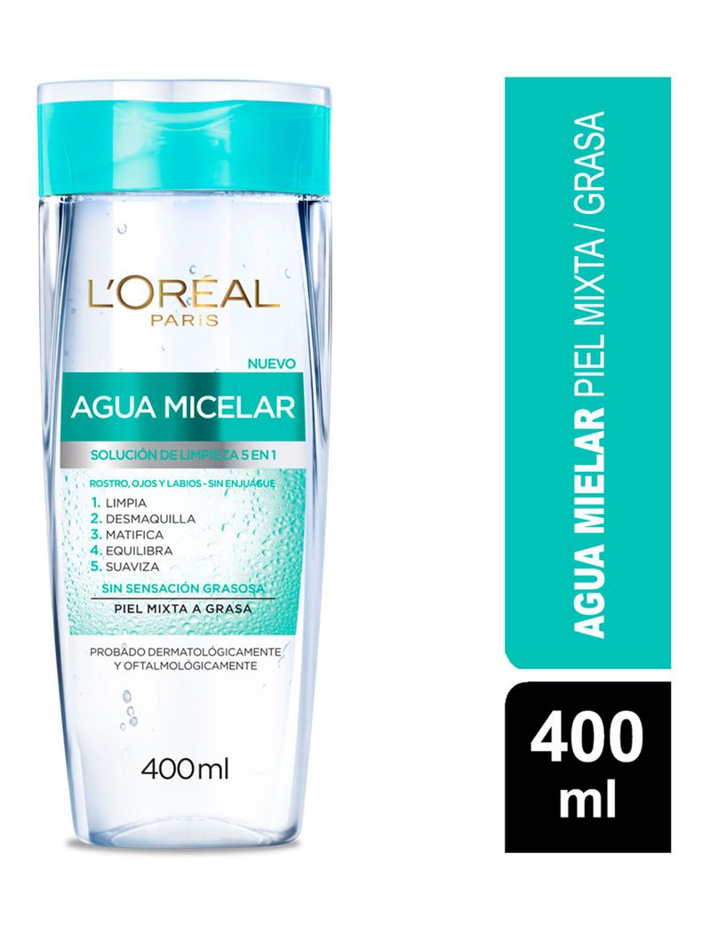 Agua Dermo Expertise L'Oréal Paris Micelar 5 en 1 Hidra-Total 5 400 ml-0