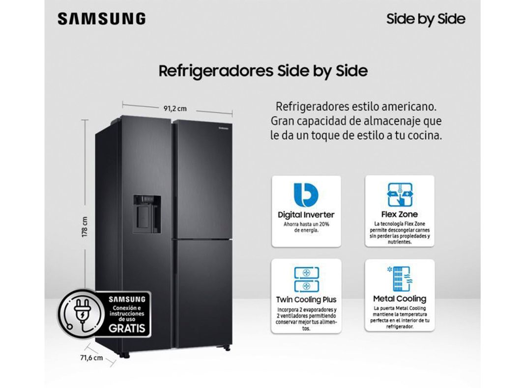 Refrigerador Side by Side Samsung No Frost 604 Litros RS68N8670B1ZS-9