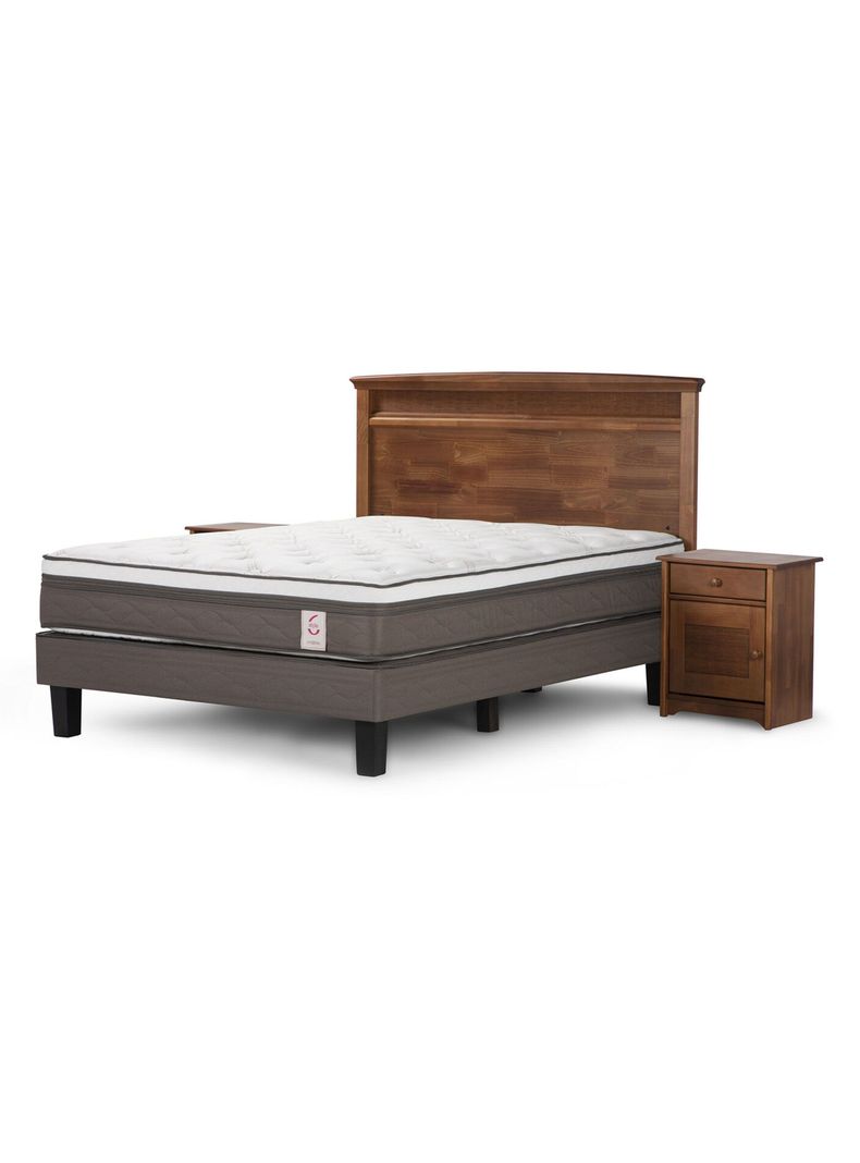 Cama Europea New Style 6 2 Plazas Base Normal + Set Muebles Veneto-0