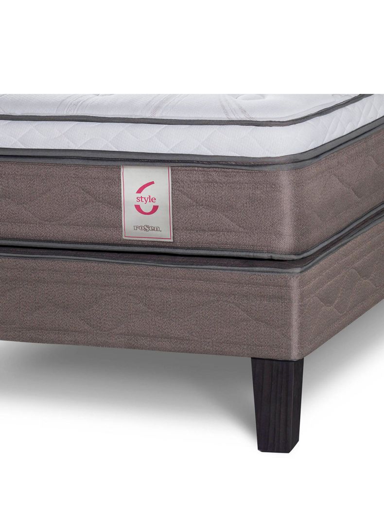 Cama Europea New Style 6 2 Plazas Base Normal + Set Muebles Veneto-2