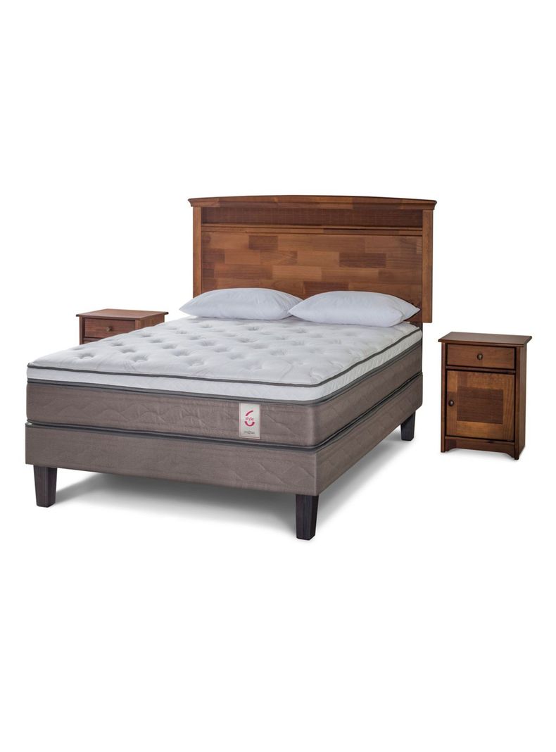 Cama Europea New Style 6 2 Plazas + Set Veneto + Almohadas-0