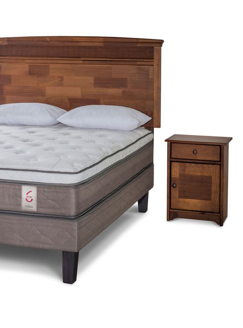 Cama Europea New Style 6 2 Plazas + Set Veneto + Almohadas-1