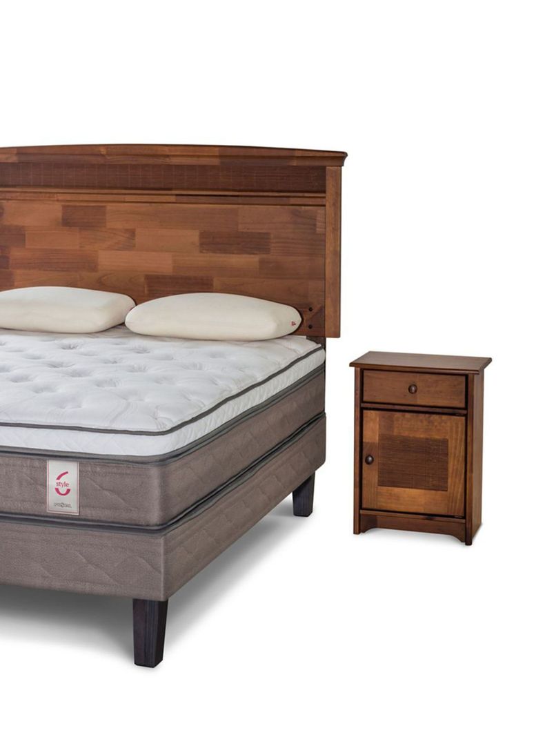 Cama Europea New Style 6 2 Plazas + Set Veneto + Almohadas Memory Max-1
