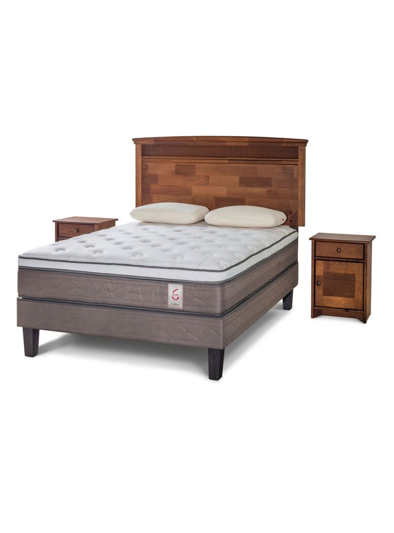 Cama Europea New Style 6 2 Plazas + Set Veneto + Almohadas Memory Max-0