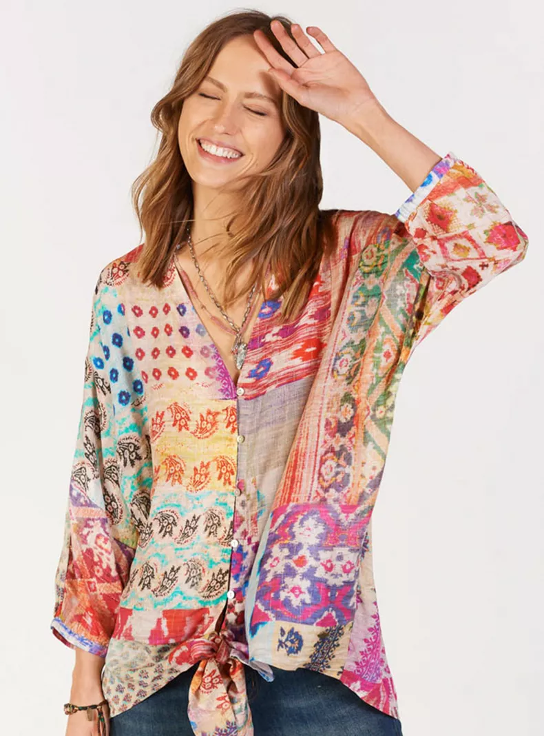 Umbrale Paris Poleras Umbrale Mujer Blusa Larga Estampada Umbrale - Main Image