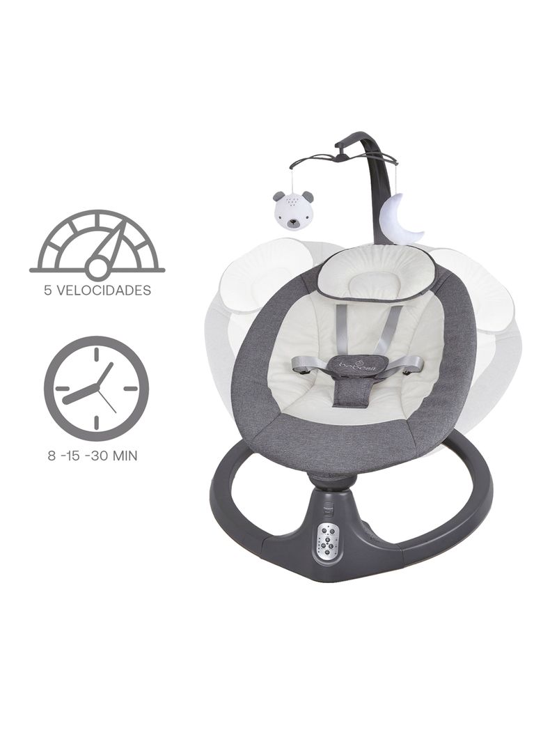 Silla Nido Bouncer Mecedora Baby Swing Gris Bebesit-3