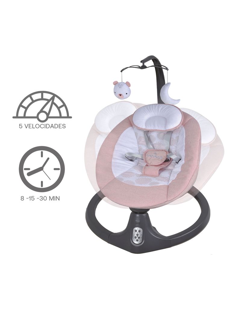 Silla Nido Bouncer Mecedora Baby Swing Rosada Bebesit-4