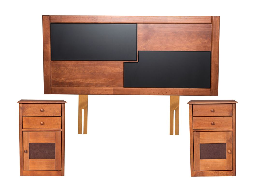 Set Muebles Dormitorio Colonia: Respaldo 2 Plazas + Veladores-0