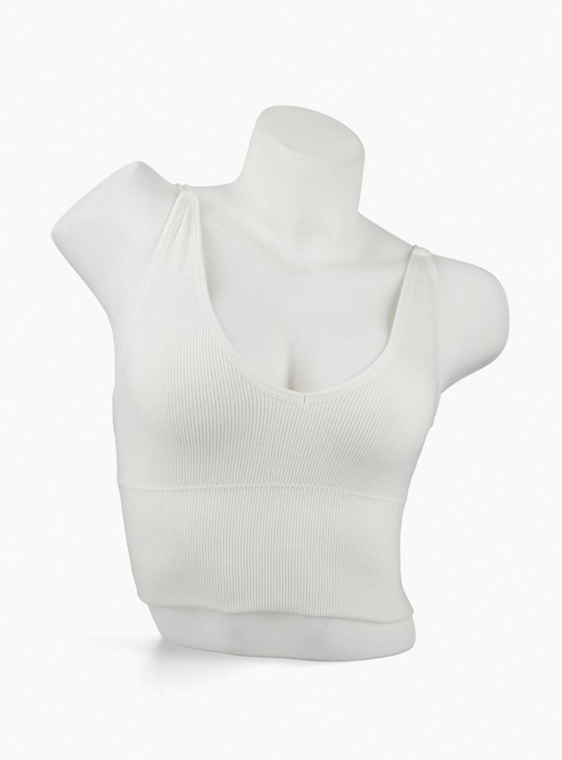 Bralette Top con Tirantes Finos Sólido-4
