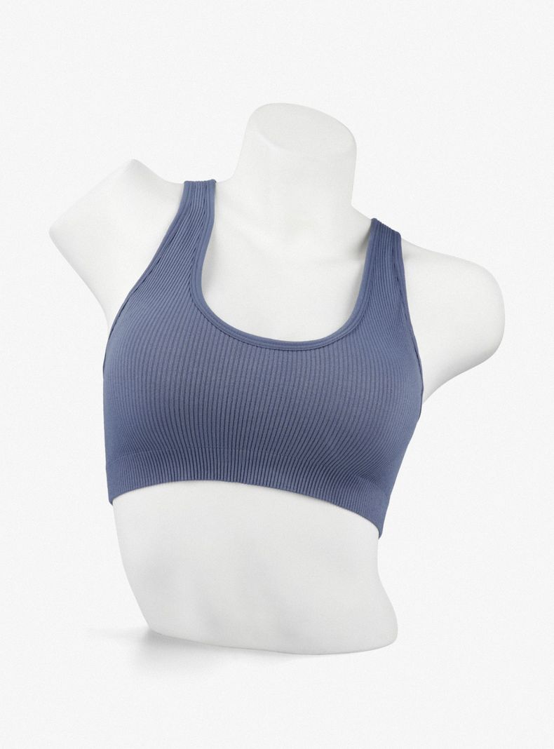 Bralette Halter con Tela Tipo Malla en Espalda-4