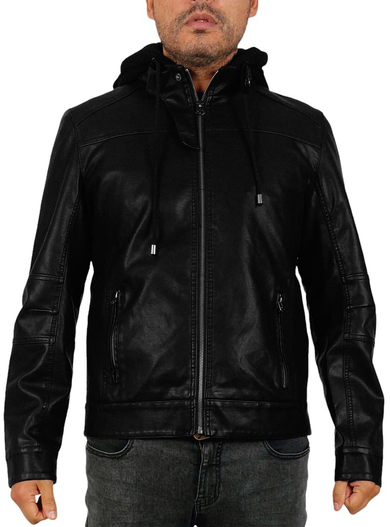 Chaqueta Pu Hoodie-0