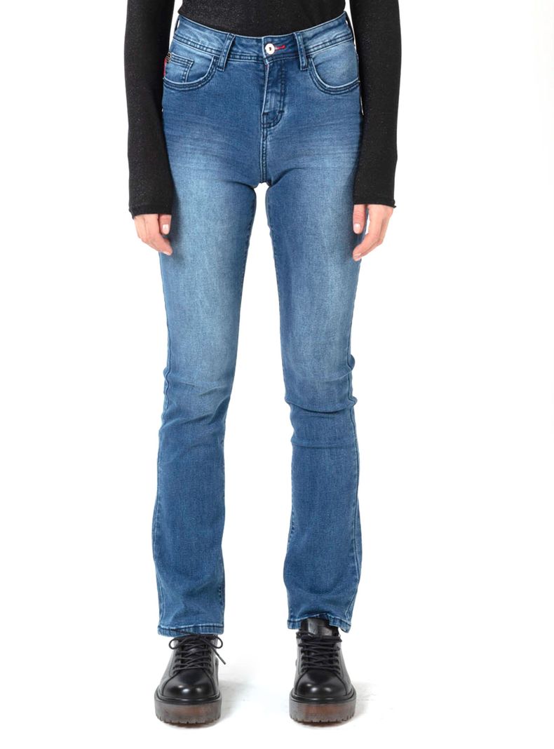 Jeans Tiro Medio Skinny Flare-0