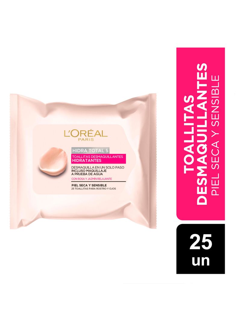 Toallitas Dermo Expertise L'Oréal Paris Desmaquillantes Hidratantes Hidra-Total 5-0