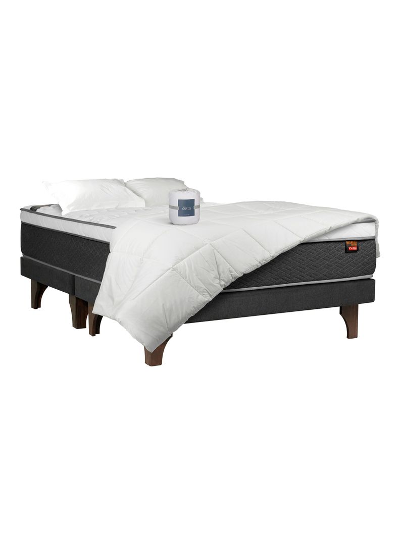 Cama Europea Everest 2 Plazas Base Dividida + Textil-0