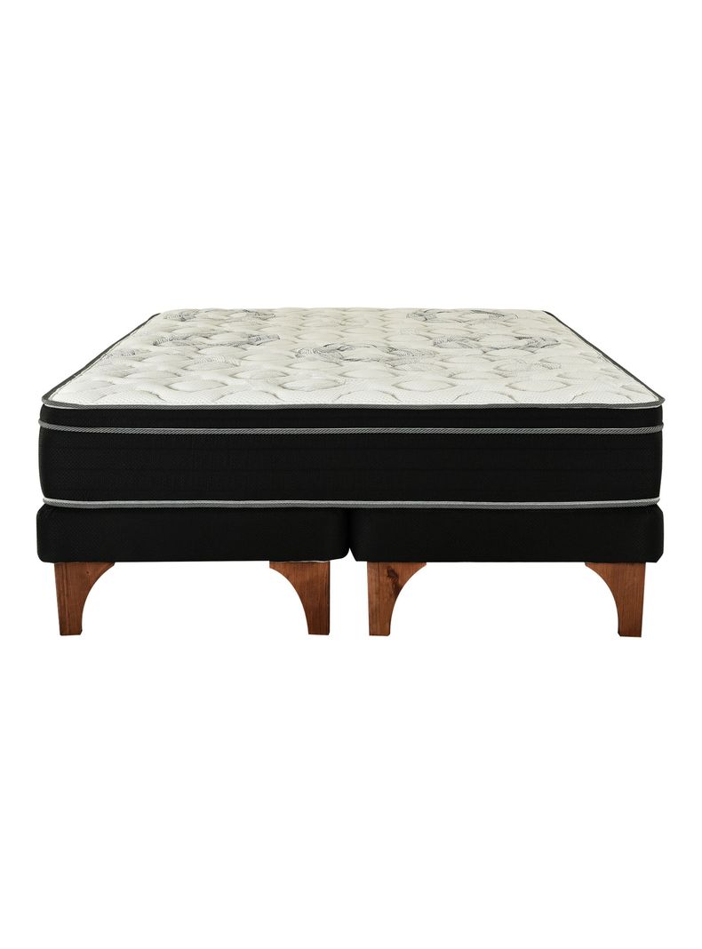 Cama Europea Negra Seven 2 Plazas Box-1