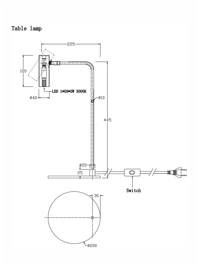 Lámpara Tl Sobremesa Led Cromo-1