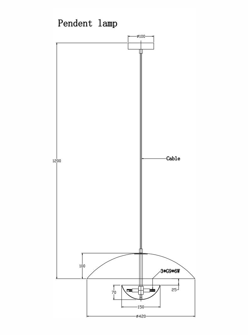 Lámpara Colgar Eclipse Led Bronce-1