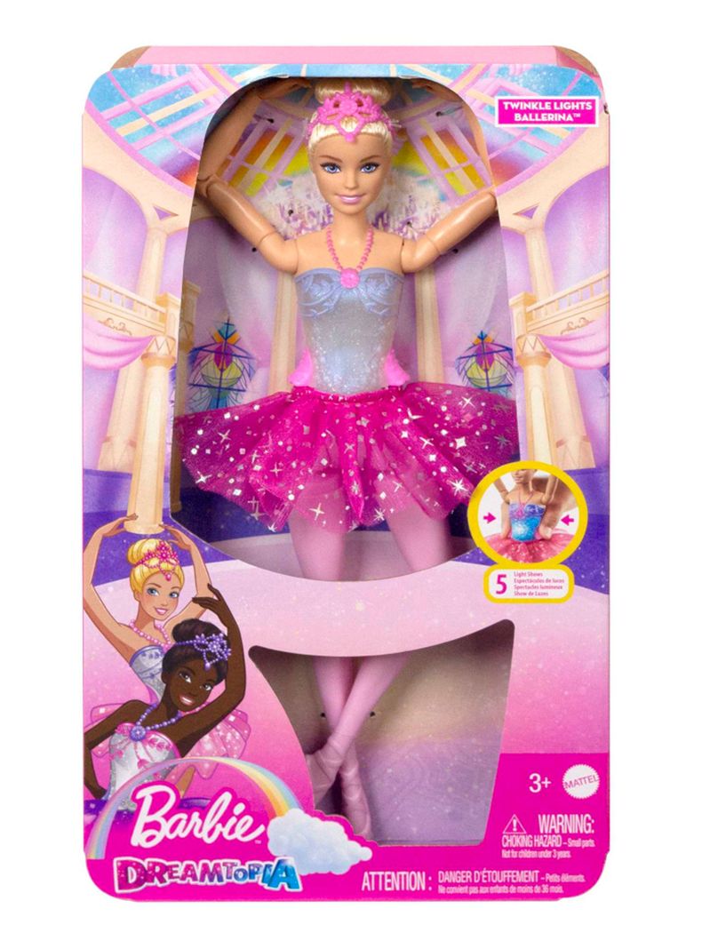 Muñeca Bailarina Luces Brillantes Tutú Rosa-4