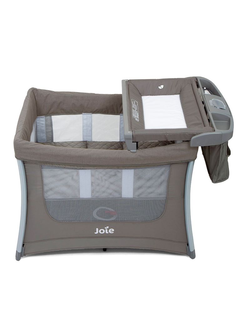 Cuna Corral Con Mudador Pack & Play Illusion Níquel Joie-1