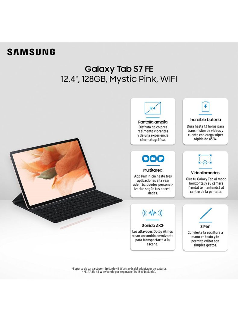 Tablet Samsung Galaxy Tab S7 FE 12.4" 128GB WiFi Mystic Pink-1