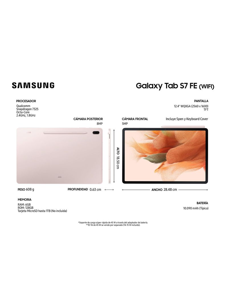 Tablet Samsung Galaxy Tab S7 FE 12.4" 128GB WiFi Mystic Pink-5