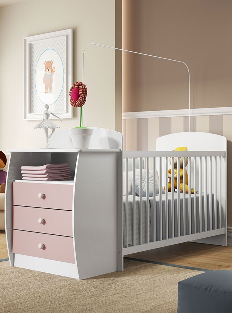 Cuna con Mudador Bambini Rosado-5