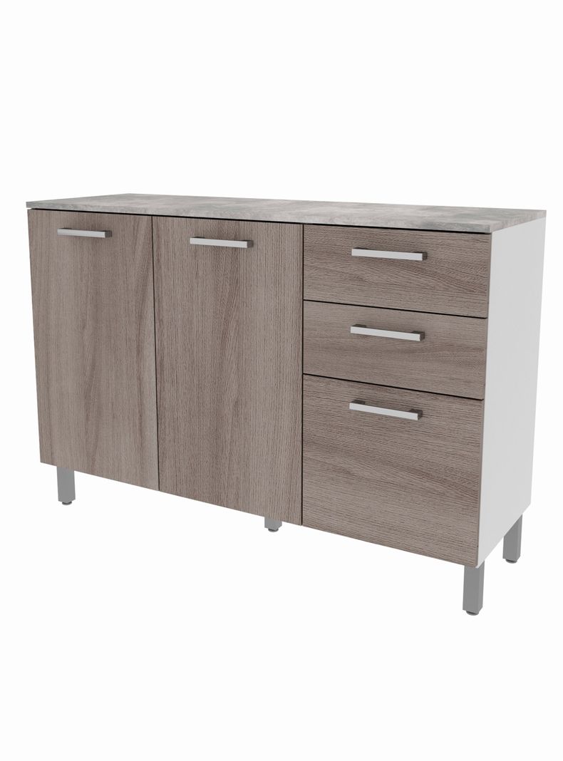 Mueble de Cocina Base 2 Puertas 3 Cajones-2