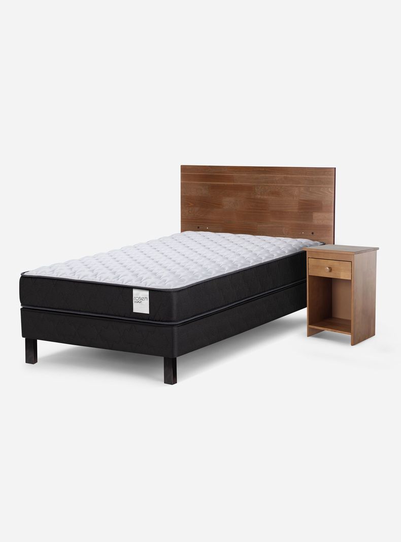 Cama Europea Wave 1.5 Plazas x 190 cm + Set Muebles Tabor Caramelo-0