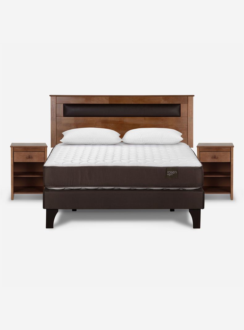 Cama Europea Ergo T 2 Plazas + Set de Muebles + Almohadas-0