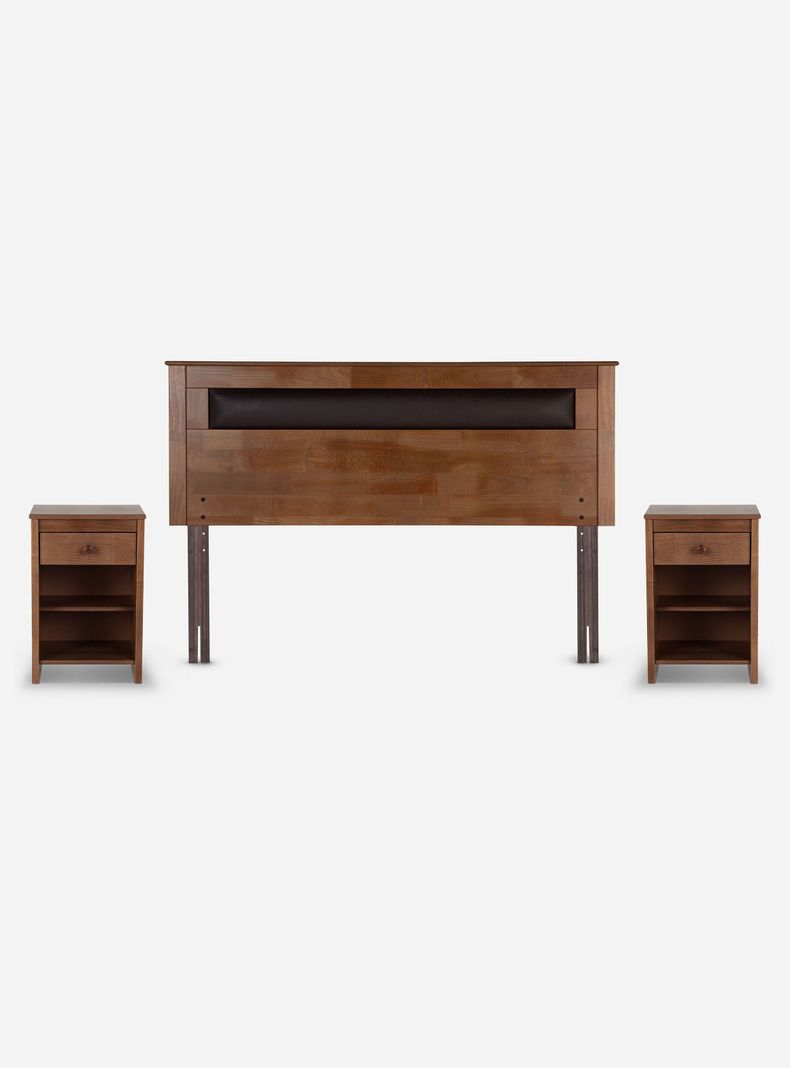 Cama Europea Ergo T 2 Plazas + Set de Muebles + Almohadas-1