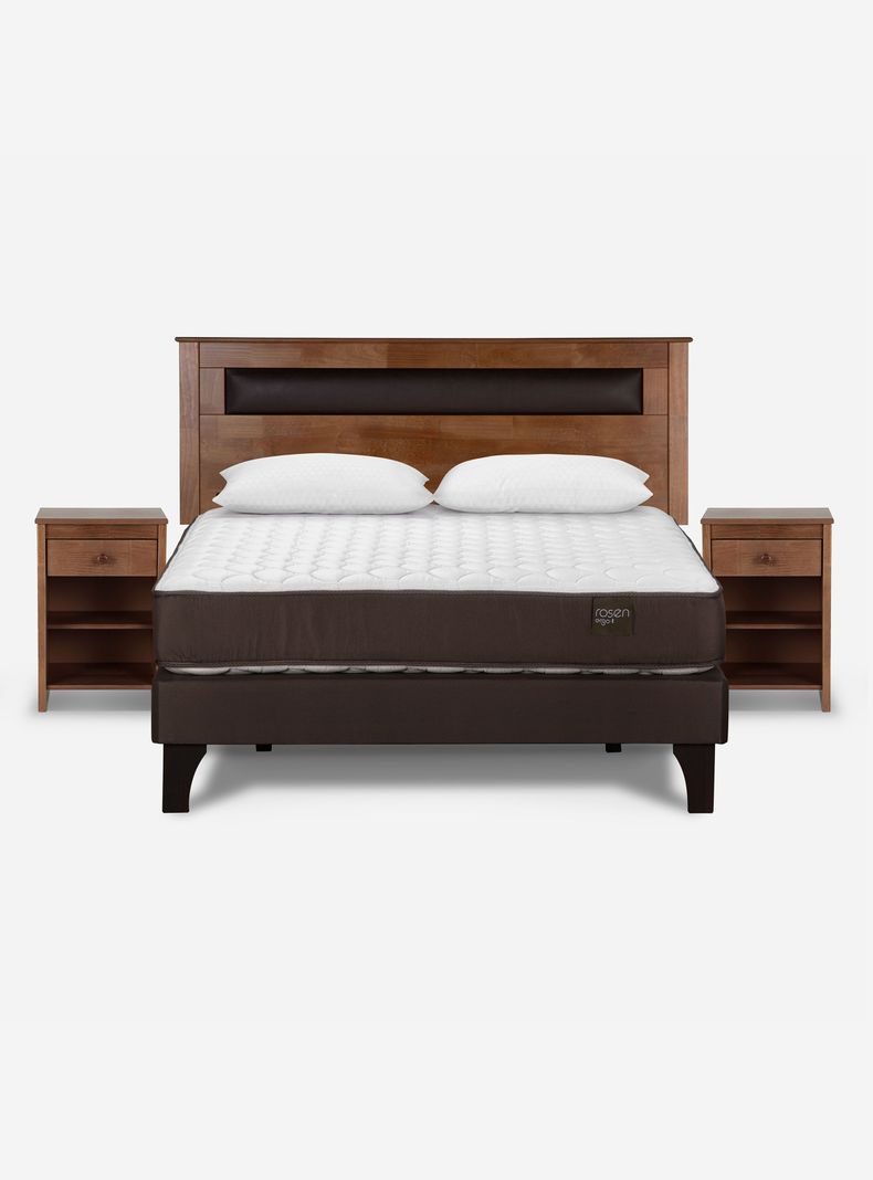 Cama Europea Ergo T 2 Plazas + Respaldo + Veladores-0
