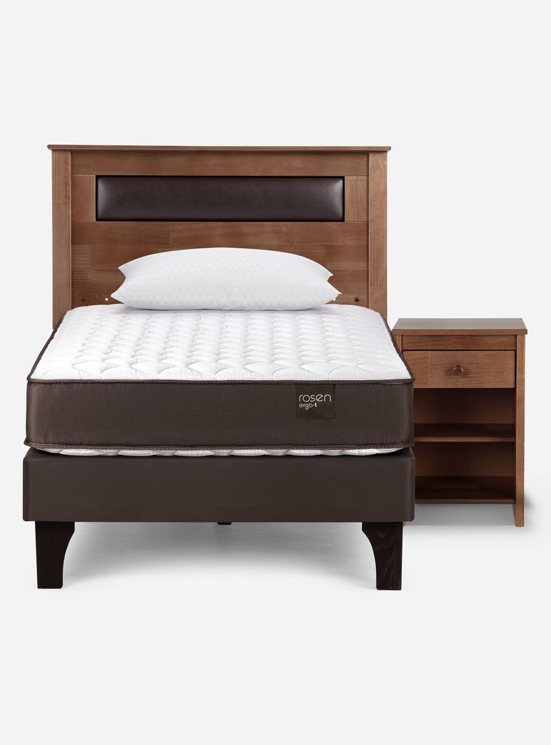 Cama Europea Ergo T 1.5 Plazas + Set de Muebles Ferrara + Almohada-1