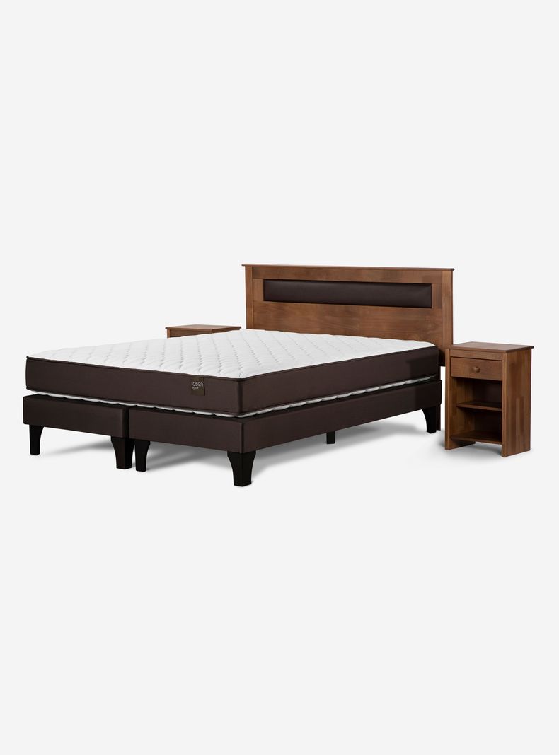 Cama Europea Ergo T Base Dividida 2 Plazas + Set de Muebles-1