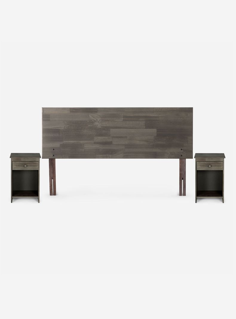 Cama Europea Wave 2 Plazas x190 cm + Almohadas + Set de Muebles-1