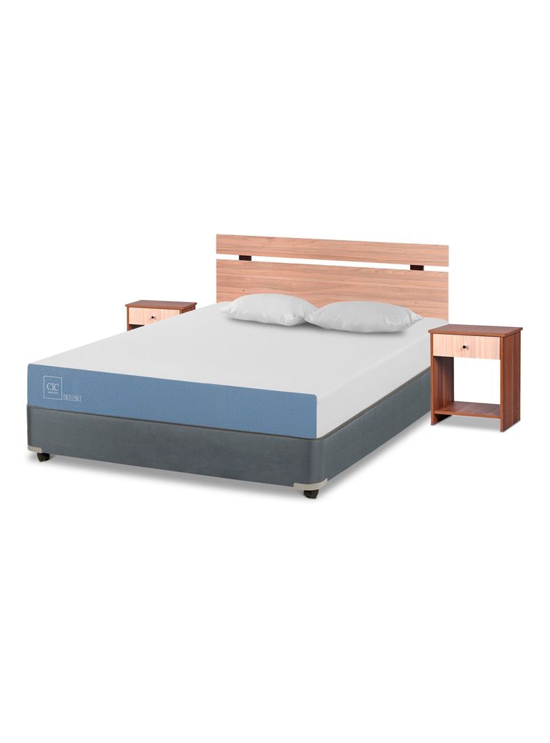 Cama Americana Excellence 2 Plazas x190 cm + Set de Muebles Olmo + Almohadas-0