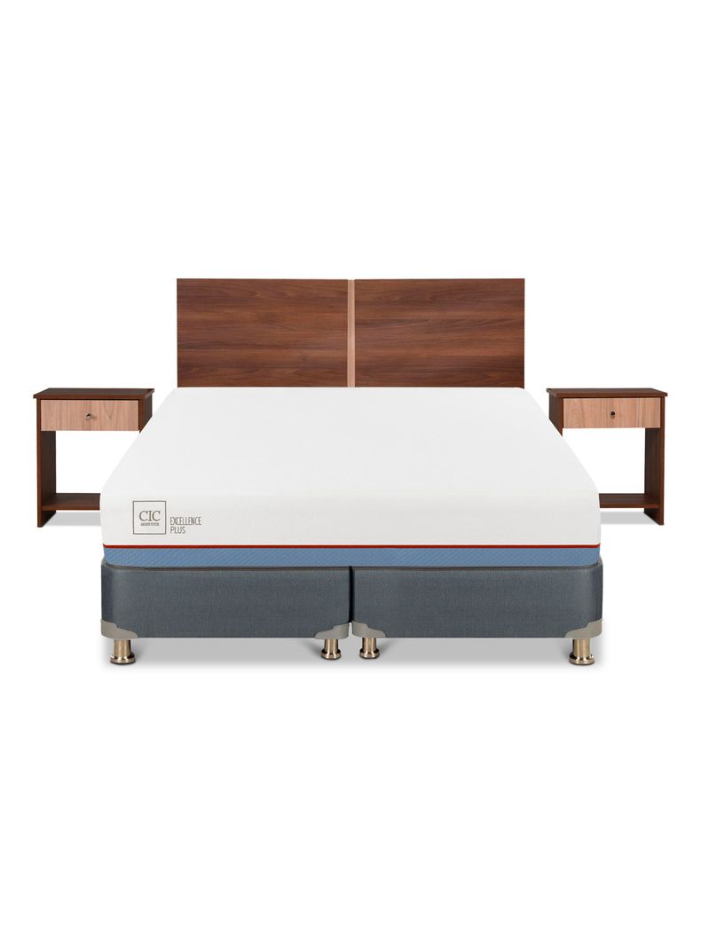 Cama Americana Excellence Plus 2 Plazas Base Dividida + Set de Muebles Stylo-2