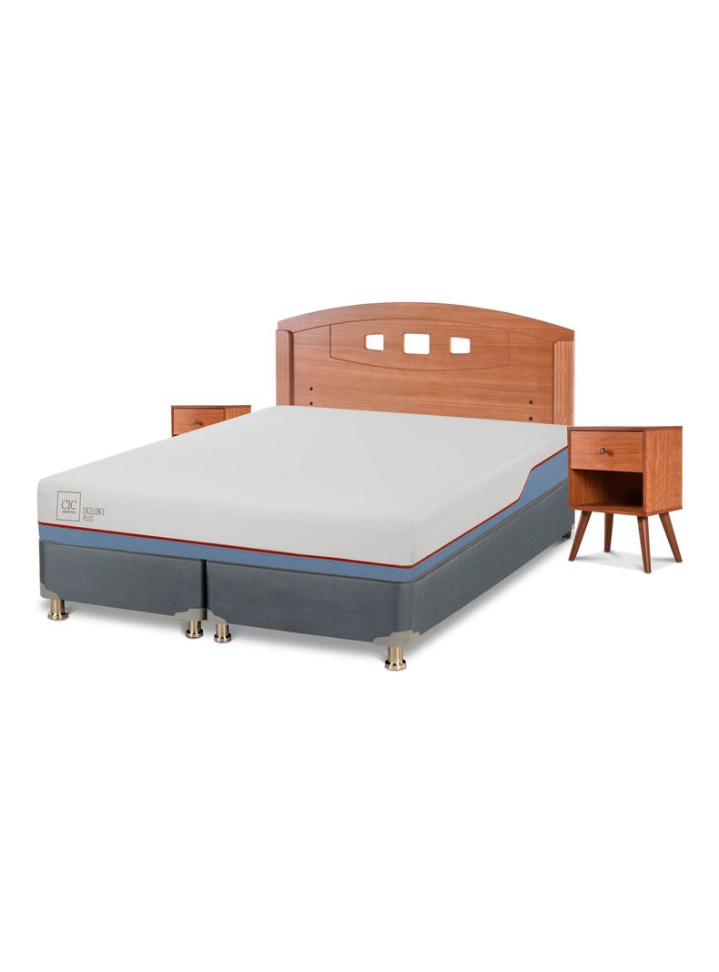 Cama Americana Excellence Plus 2 Plazas Base Dividida + Set de Muebles Gales-0