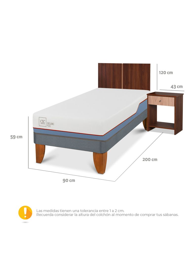 Cama Europea Excellence Plus 1 Plaza + Set de Muebles Stylo-1