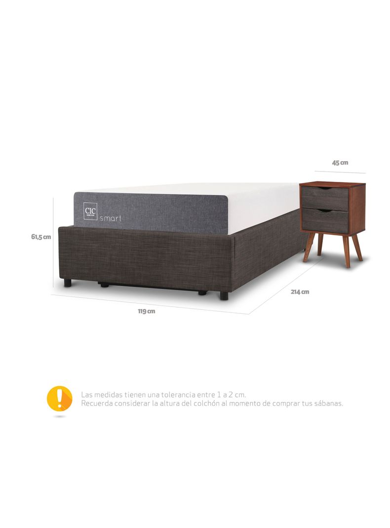 Cama Funcional Space Box Smart 1.5 Plazas Niger S-T-2