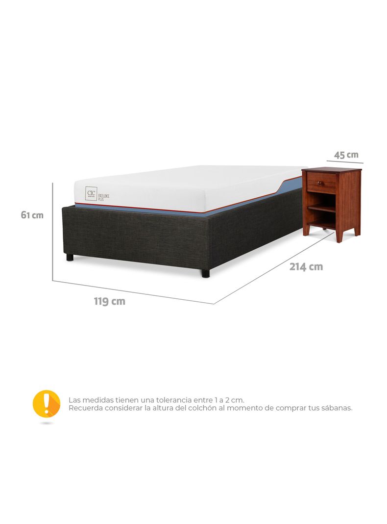 Boxet Excellence Plus 1.5 Plazas + Velador Torino-1