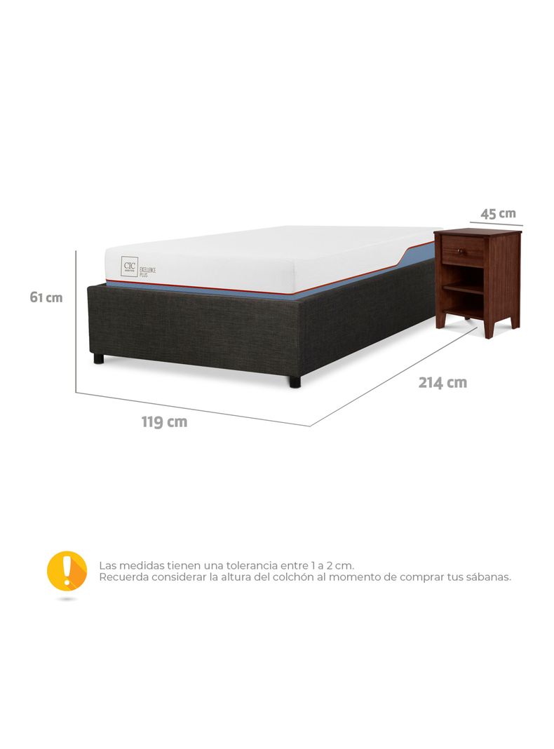 Boxet Excellence Plus 1.5 Plazas + Velador Torino Chocolate-1