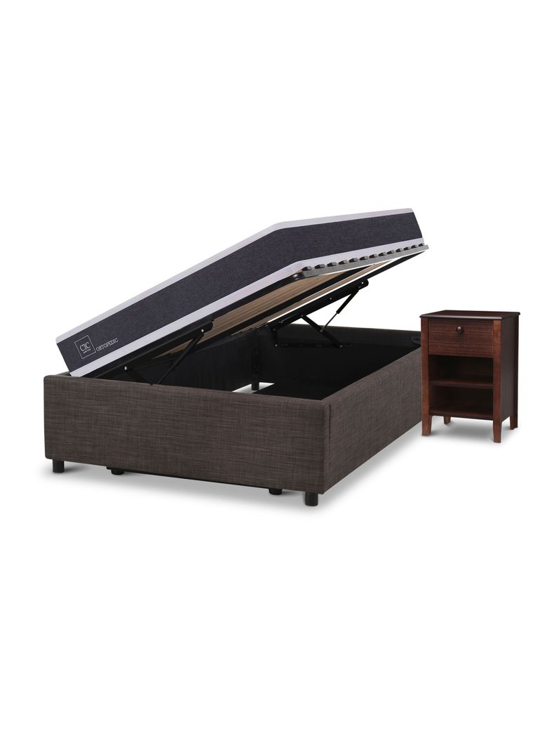 Cama Space Box Ortopedic 1.5 Plazas + Muebles New Torino-1
